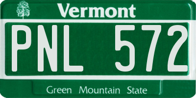 VT license plate PNL572