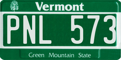 VT license plate PNL573