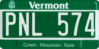 VT license plate PNL574