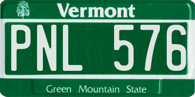 VT license plate PNL576