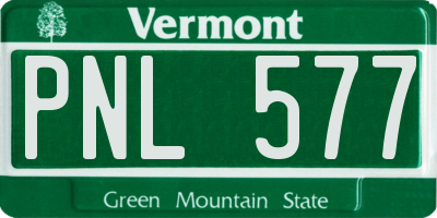 VT license plate PNL577