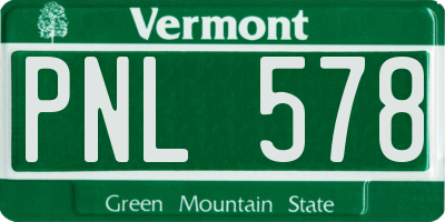 VT license plate PNL578