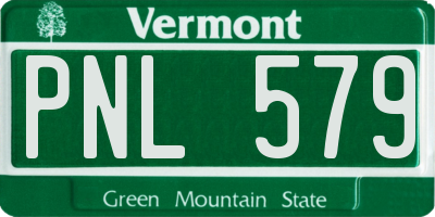 VT license plate PNL579