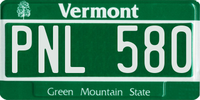 VT license plate PNL580