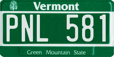 VT license plate PNL581