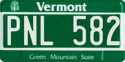 VT license plate PNL582