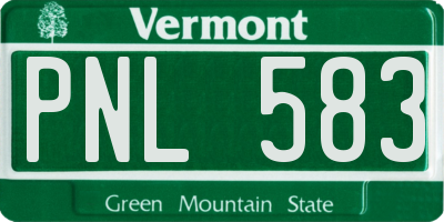VT license plate PNL583