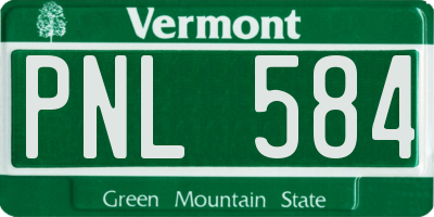 VT license plate PNL584