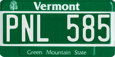 VT license plate PNL585