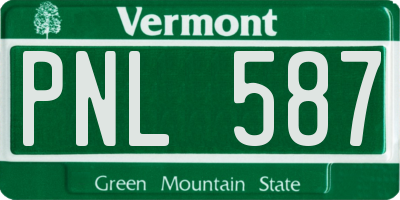 VT license plate PNL587