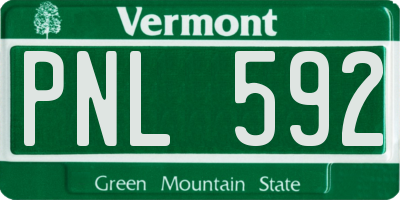 VT license plate PNL592