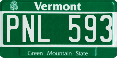 VT license plate PNL593