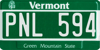 VT license plate PNL594