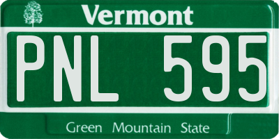 VT license plate PNL595