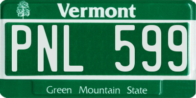 VT license plate PNL599