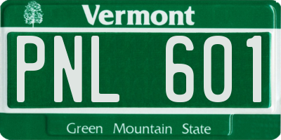 VT license plate PNL601