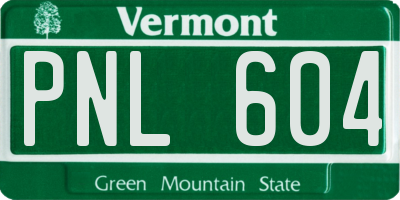 VT license plate PNL604