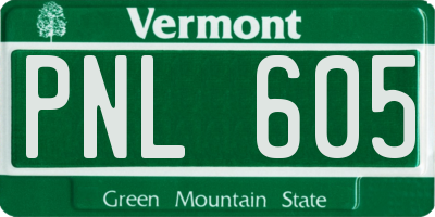 VT license plate PNL605
