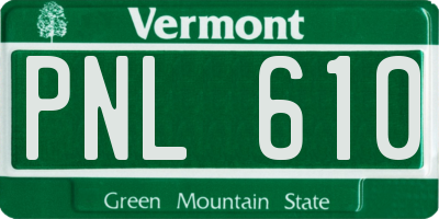VT license plate PNL610