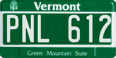 VT license plate PNL612