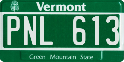 VT license plate PNL613