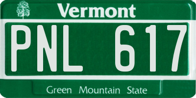 VT license plate PNL617