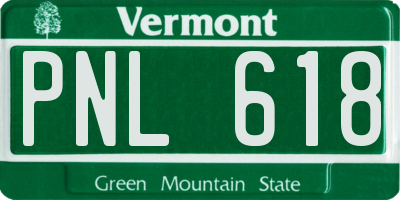 VT license plate PNL618
