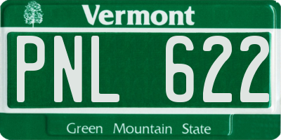VT license plate PNL622