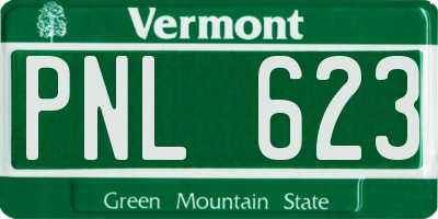 VT license plate PNL623