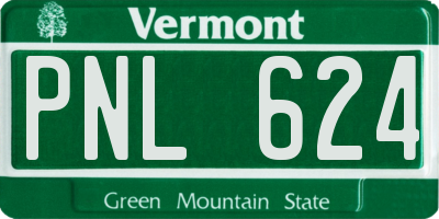 VT license plate PNL624