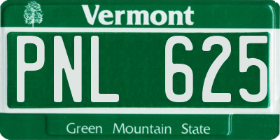 VT license plate PNL625