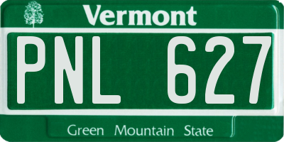 VT license plate PNL627