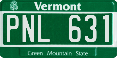 VT license plate PNL631
