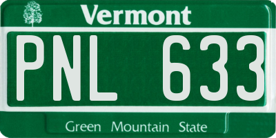 VT license plate PNL633