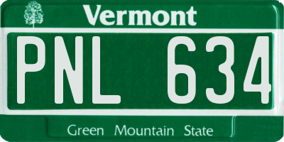 VT license plate PNL634