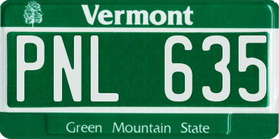 VT license plate PNL635