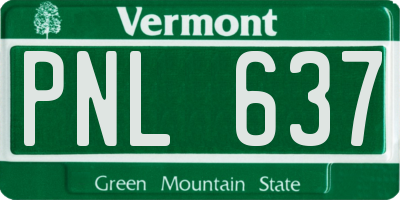 VT license plate PNL637