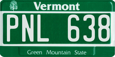 VT license plate PNL638
