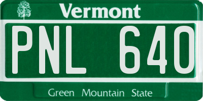 VT license plate PNL640