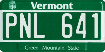VT license plate PNL641