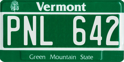 VT license plate PNL642