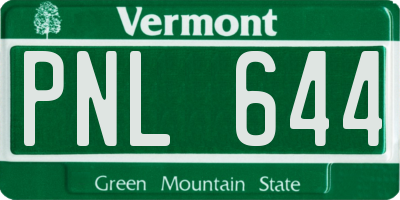 VT license plate PNL644