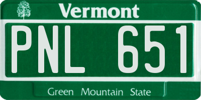 VT license plate PNL651