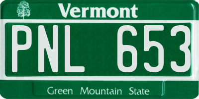 VT license plate PNL653
