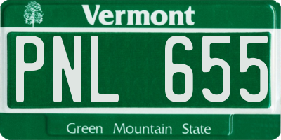 VT license plate PNL655
