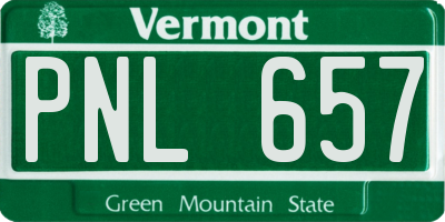 VT license plate PNL657