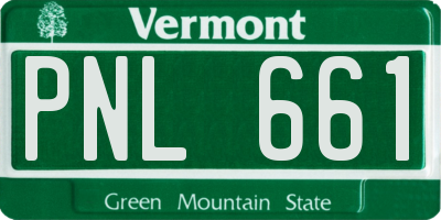 VT license plate PNL661