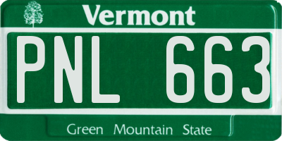 VT license plate PNL663