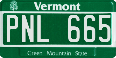 VT license plate PNL665
