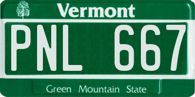 VT license plate PNL667